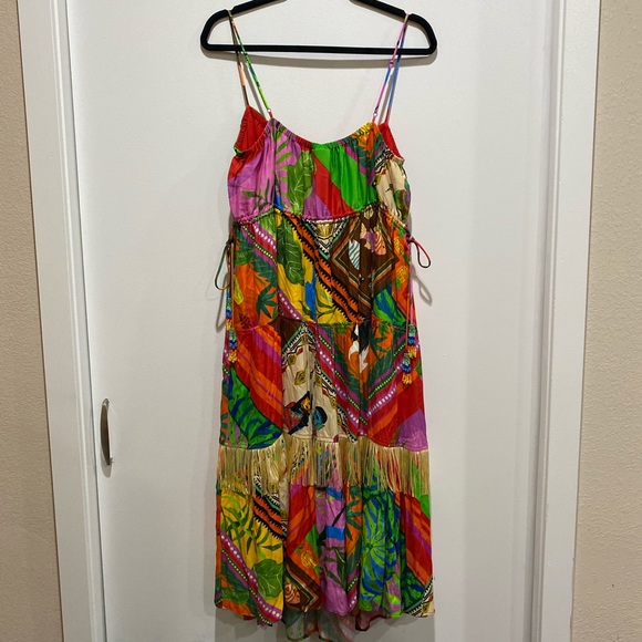 Anthropologie X Farm Rio Palila Fringed Midi Dress Size     X-Large. - Picture 10 of 15